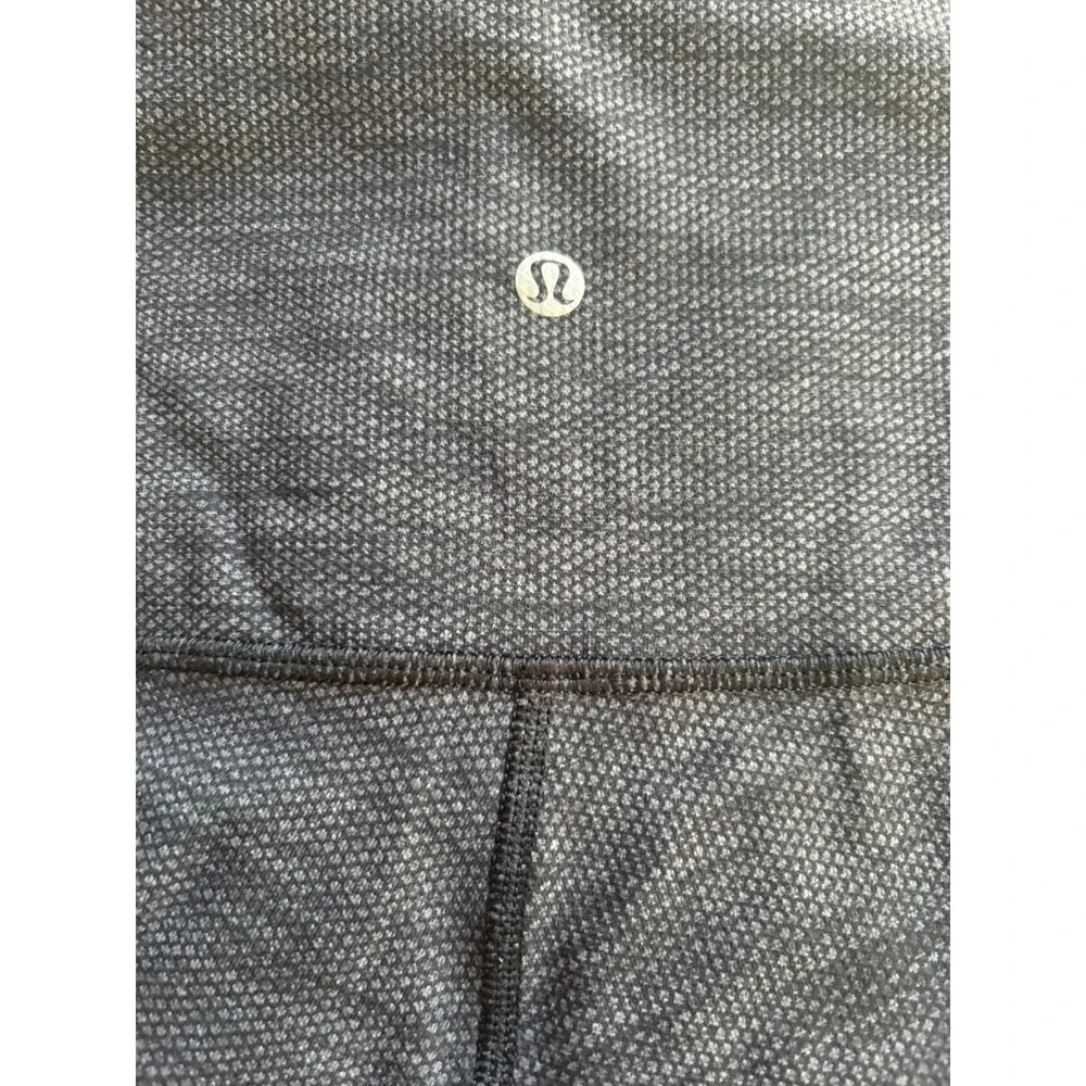 Lululemon High Rise Crop Leggings‎ Gray Black Space Dye Textured Yoga Pants 21in